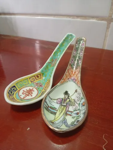 Colheres de cerâmica chinesas(para servir ovos)decorativas
