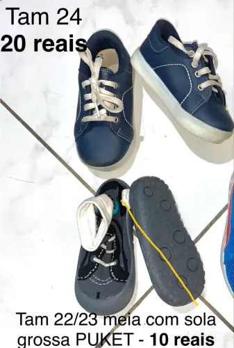 Sapatos menino tamanho 19 a 24