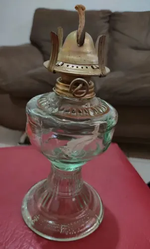 Lampião de Vidro - Base com ornamento 