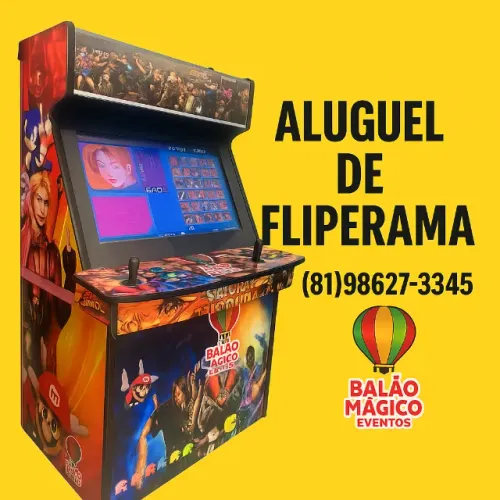 Aluguel de Fliperama, Vídeo Game, Jogos Arcades, Mesa de Air Game, Jogo de Disco e Outros