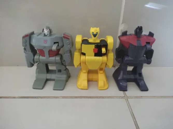 Trio bonecos transformers animated McDonald's
