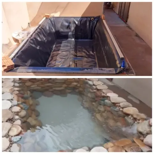 Manta 800 micras PVC Geotêxtil para Impermeabilizar Lagos, Telhados Verdes, Tanques 6 x 4