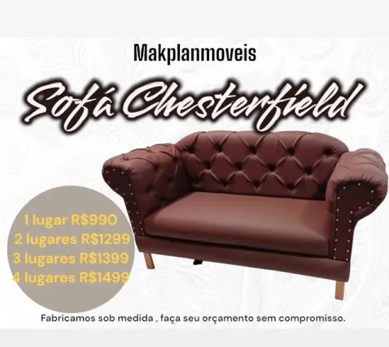 Sofá Chesterfield - Vários Tamanhos e Cores