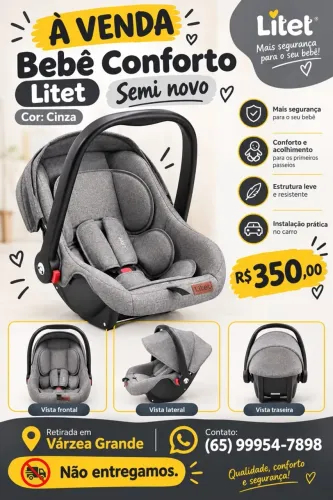 Bebê conforto litet, semi novo.