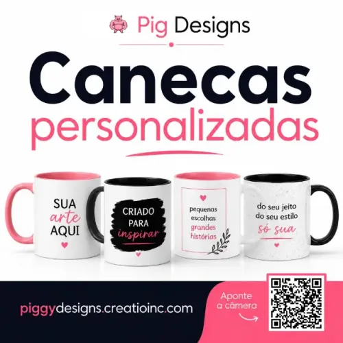 Canecas Personalizadas e Criativas 325ml | Piggy Designs