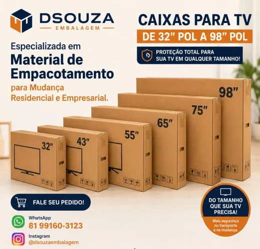 Caixa de TV todos os Tamanhos 