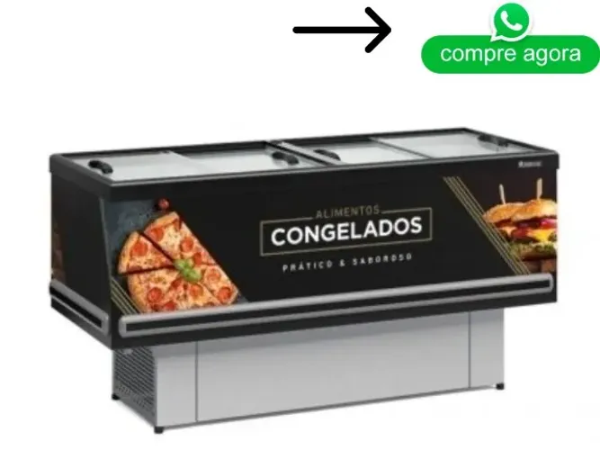 Ilha de Congelados 2M Gelopar Vidro Reto