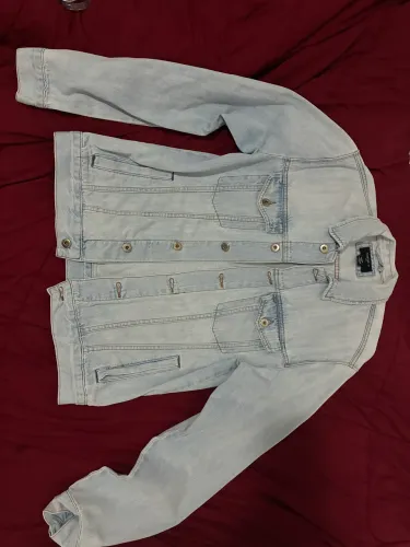jaqueta jeans forever 21 azul claro