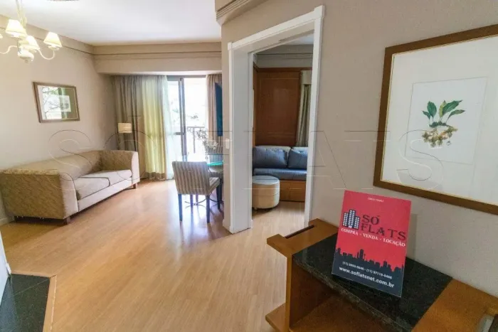 Apto para locação de 02 dorms, alto padrão, no coração do Itaim, com vasto comercio em seu