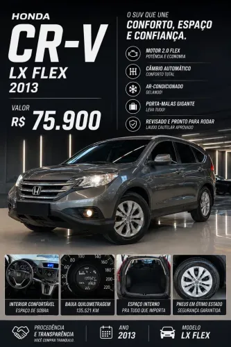 Honda CR-V LX 2.0 16V 2wd/2.0 Flexone Aut. 2013