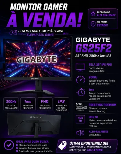 Monitor Gamer Gigabyte - 200Hz