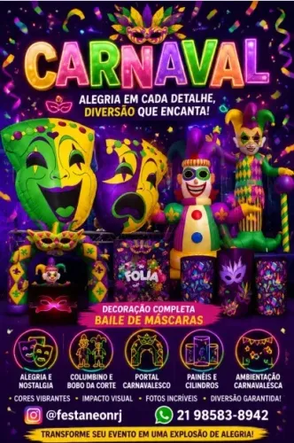 Decoração Baile de máscaras Carnaval