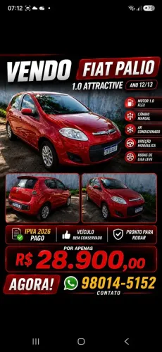 Fiat Palio Attractive 1.0 EVO Fire Flex 8V 5P 2013