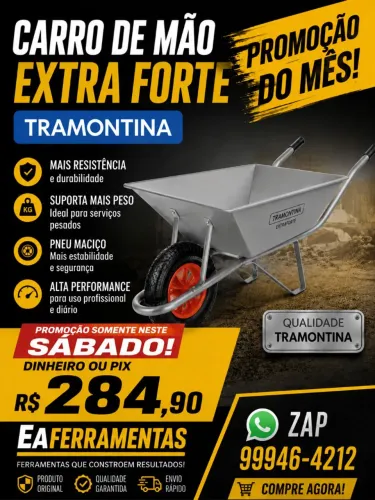 Carro de mão extra forte Tramontina 