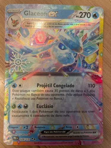 Carta Pokémon Glaceon Ex 026/131 - Evoluções Prismáticas