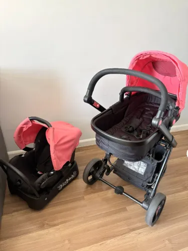 Carrinho Safety 1st Mobi completo + bebê conforto + base + almofada extra original Safet