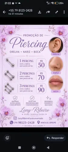 Body piercing furo humanizado