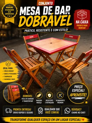Mesa de bar madeira