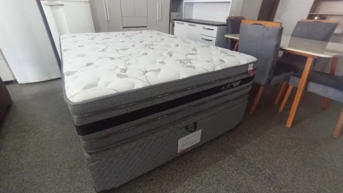 Cama box casal Baú colchão FA molas ensacandas bambú dividimos TB cartão