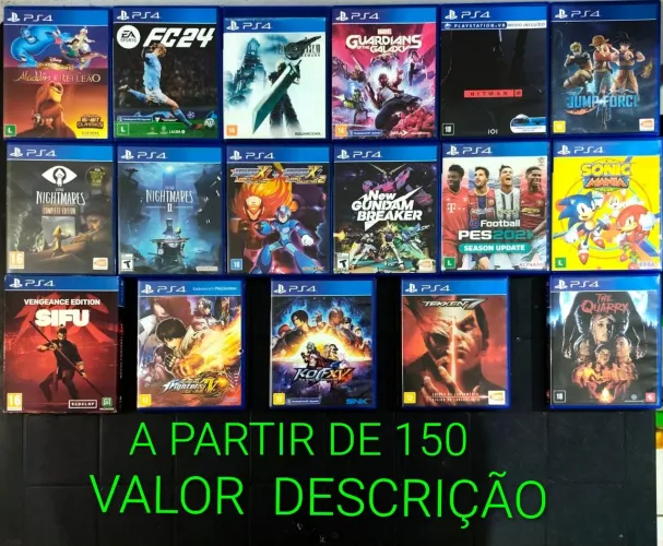 Jogos PS4 A PARTIR de 150,00 - Ac cartão e Olx pay temos outros jogos