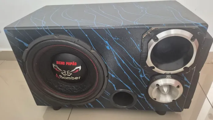 CAIXA DE SOM TRIO AUTO FALANTE BICHO PAPÃO +TWITTER JBL 450 + CORNETA JBL 450 