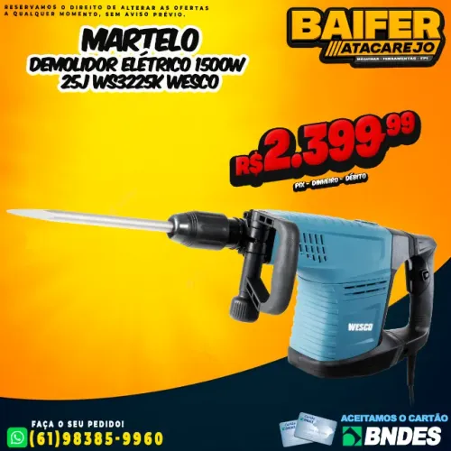 Martelo Demolidor 1500w 25j Ws3225k Wesco