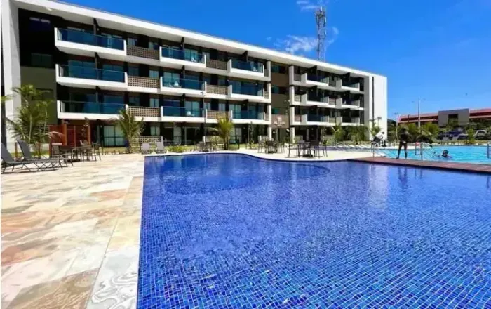 FLAT FRENTE PISCINA 2 QTS  MANA BEACH MURO ALTO