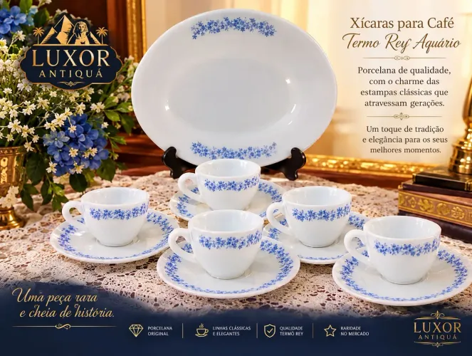 Xicaras de café termo rey aquário