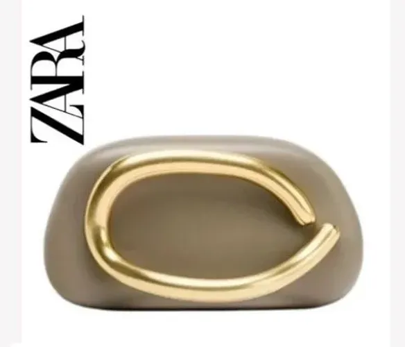 Bolsa Cluth Zara cor taupe Tam p