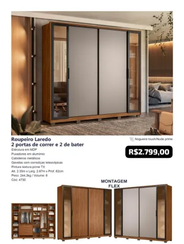 Guarda Roupa Laredo Casal espaçoso