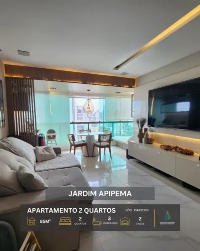 APARTAMENTO MOBILIADO 85m² 2 QUARTOS 1 SUÍTE 2 VAGAS SOLTAS INFRA VENDE JARDIM APIPEMA