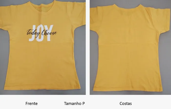 Camiseta t-shirt baby look amarela