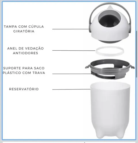 Lixeira anti odor para fraldas clingo 