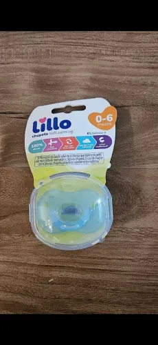 Chupeta azul Lillo Soft Calming com porta chupetas