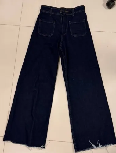 Calça jeans Zara wide leg cintura alta 36