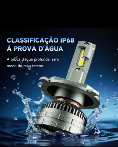Par lâmpadas Led Farol 40.000 Lumens H7/H8/H11 Brinde T10 Sorocaba