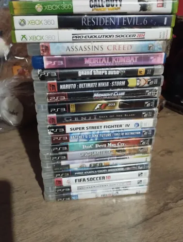 Lote de jogos e volante