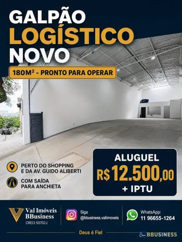 GALPÃO LOGISTICO NOVO PRONTO PARA OPERAR DISPONIVEL PARA para locação, Cerâmica, São Caeta