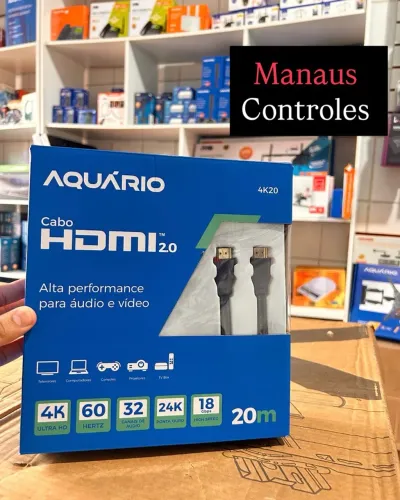 Cabo HDMI 20m Metros 4K Premium Aquário 3D Promoção