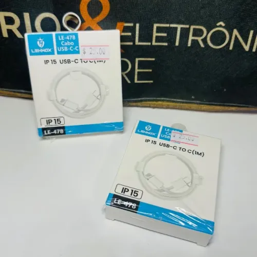 Cabo carregador dupla ponta tipo-C Cabo de Carregamento Tipo C Usb-C - LEHMOX LE-478