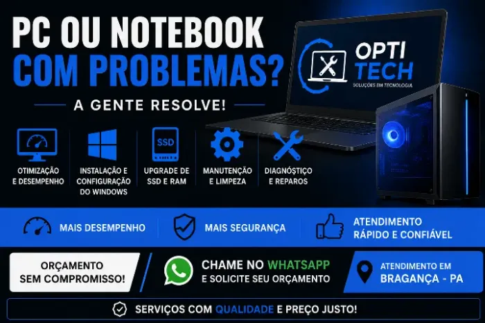 PC/Notebook Lento? Formatação e Otimização e mais em Bragança