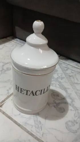 Porta algodão em porcelana antigo