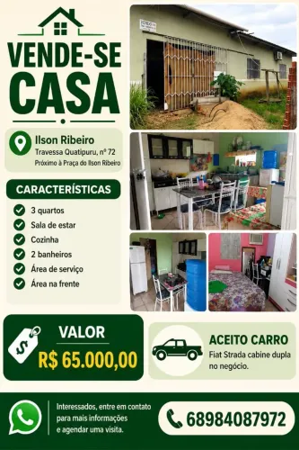 Vendo casa no Bairro: Ilson ribeiro