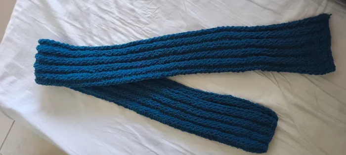Cachecol Artesanal Azul Puro