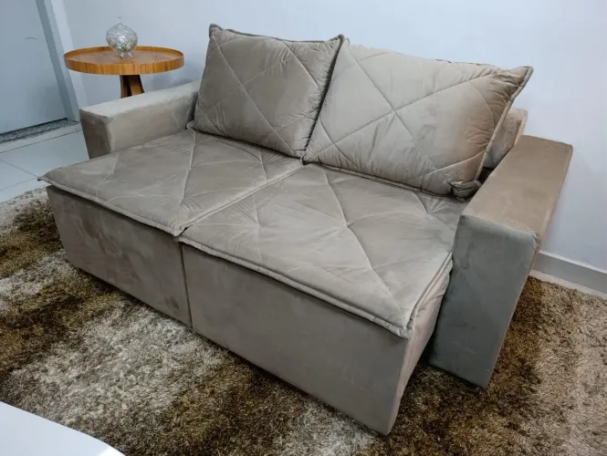 Sofá Retrátil Dubai 1,84m Veludinho Entrega Rápida