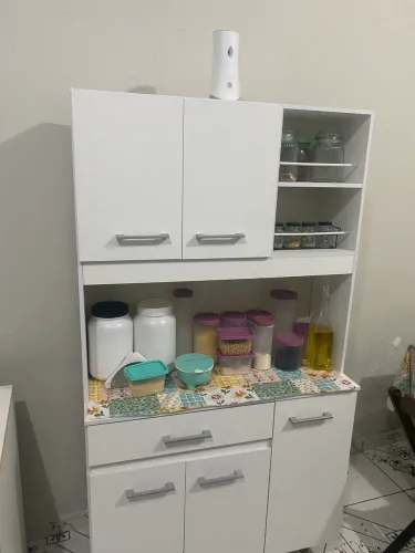 Armário de Cozinha Multiuso Branco em Excelente Estado