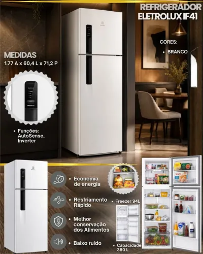 GELADEIRA ELETROLUX FROST FREE DUPLEX INVERTER 380L