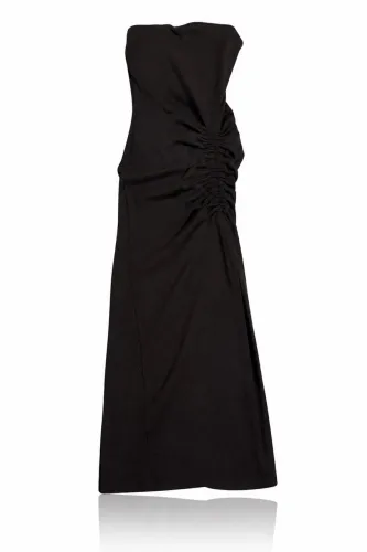 Vestido Mídi Preto com Fenda 