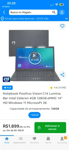 Notebook positivo vision c4 128A