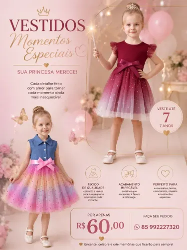 Vestido infantil deslumbrante 